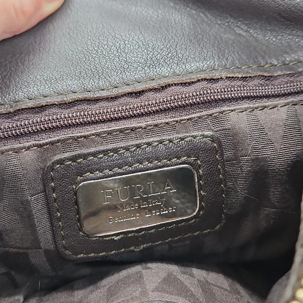 Brown leather Furla bag EUC - Picture 8 of 9